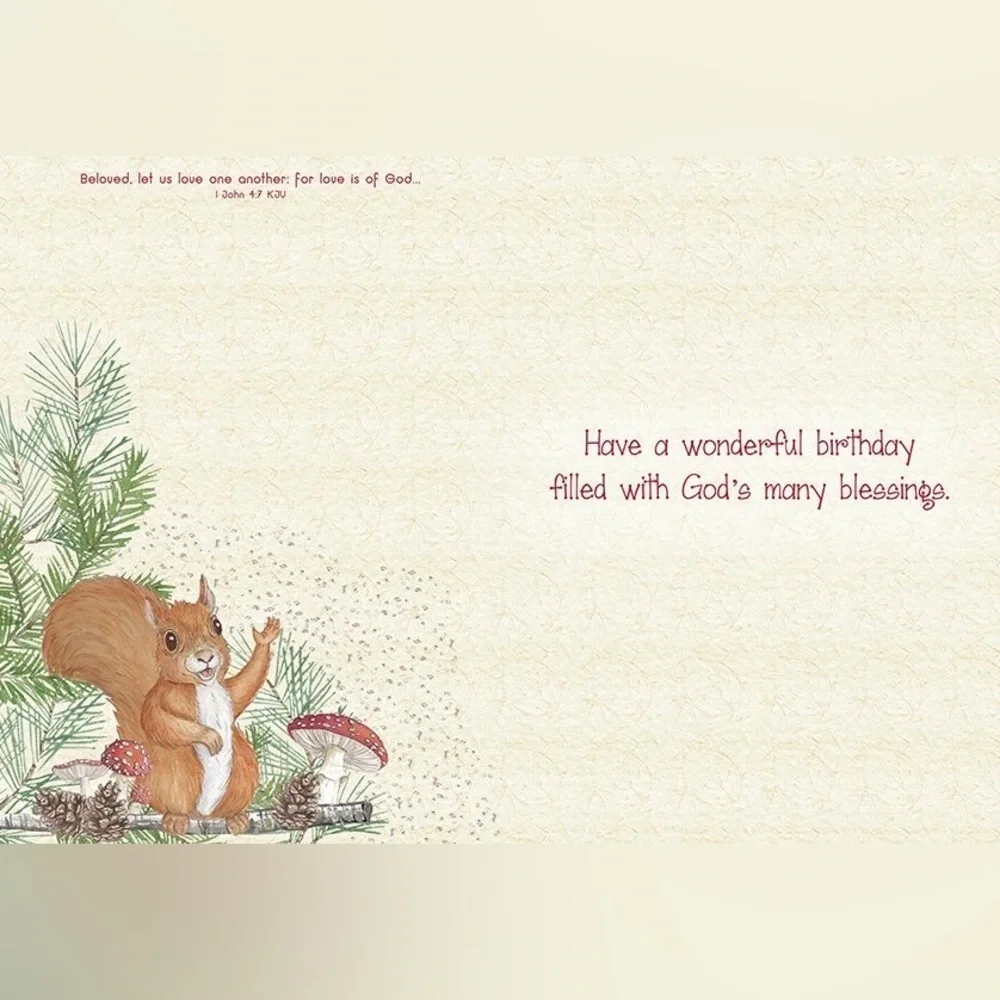 Squirrel Mushroom Birthday Greeting Card, New, For Bundles Only 🍄🐿️